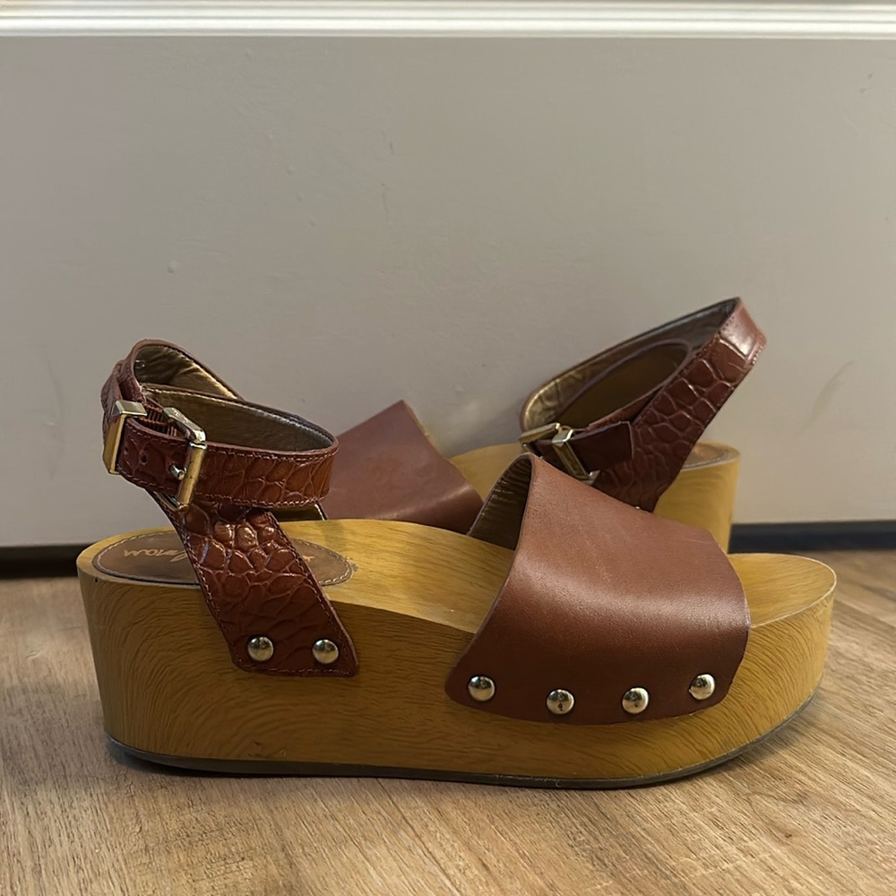 Sam Edelman platform Brown leather sandals women’s size 7